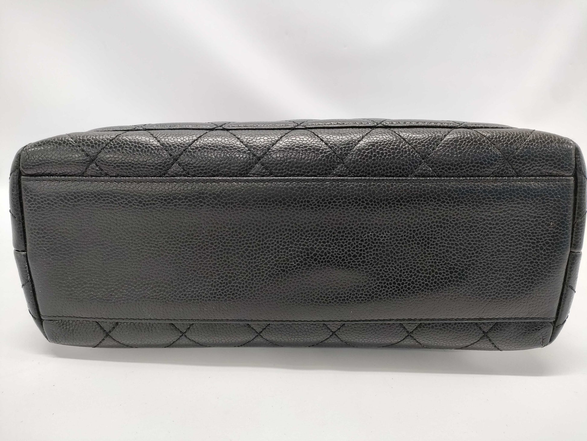 CHANEL Caviar Leather Matelasse One-Handle Handbag, Black, 6376414