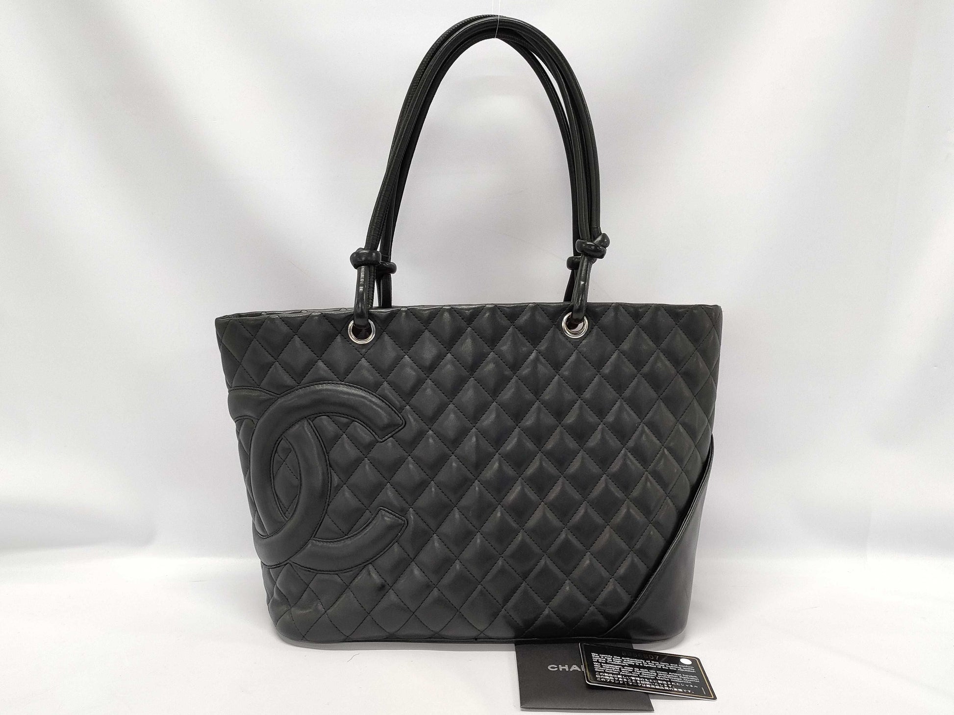 CHANEL Cambon Line Tote Bag in Black, Lambskin, 8956607