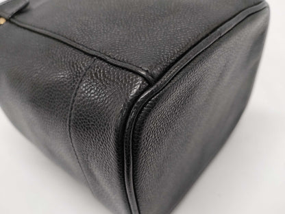 CHANEL Caviar Skin Coco Mark Vanity Bag Black 7822427 Handbag