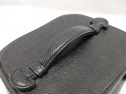 CHANEL Caviar Skin Coco Mark Vanity Bag Black 7822427 Handbag