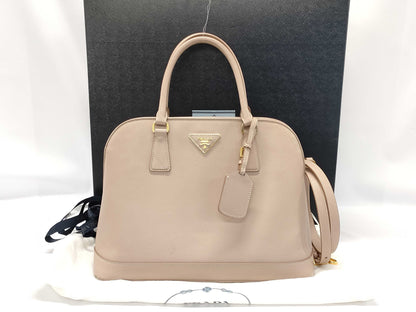 PRADA PRADA Logo Plate Saffiano 2-Way Handbag