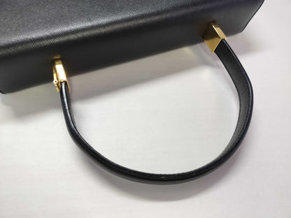 Salvatore Ferragamo Gancini Ferragamo Gancini 2-way leather black handbag