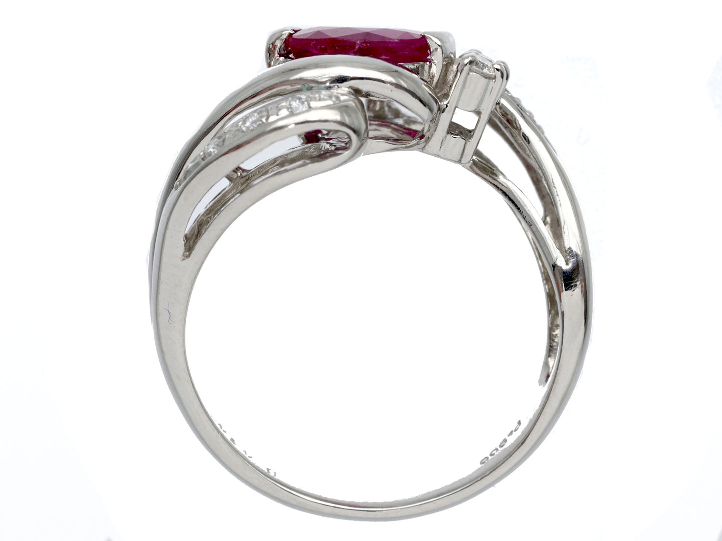 Colored Stone 1.17ct D0.10ct PT900 6.4g Ring 