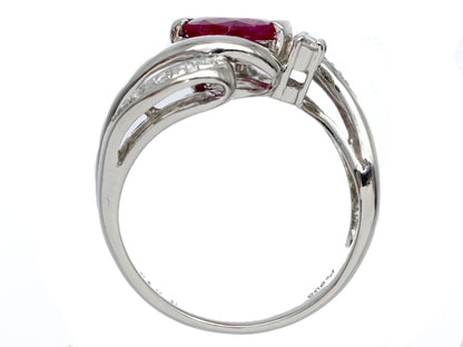 Colored Stone 1.17ct D0.10ct PT900 6.4g Ring 