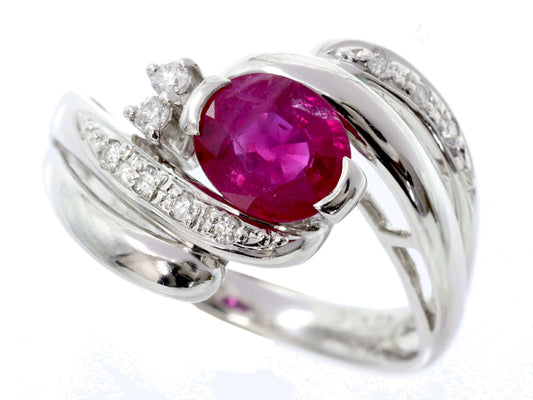 Colored Stone 1.17ct D0.10ct PT900 6.4g Ring 