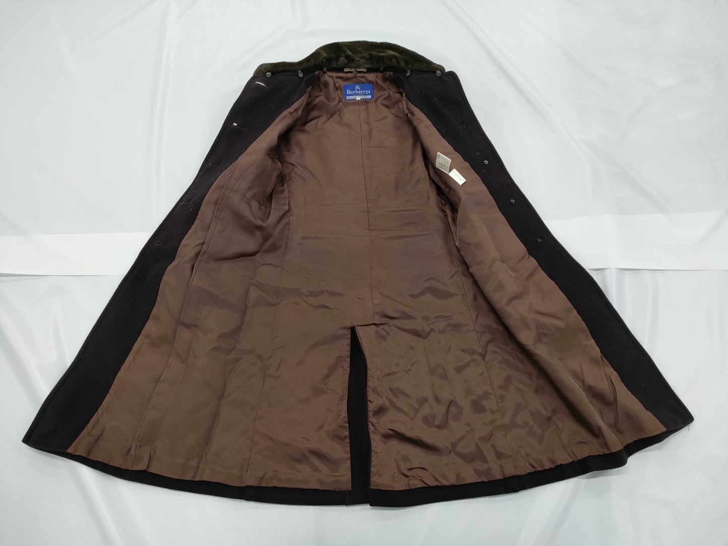 Burberrys Cashmere Blend Coat with Fur, Size 38, C-TK83 Coat