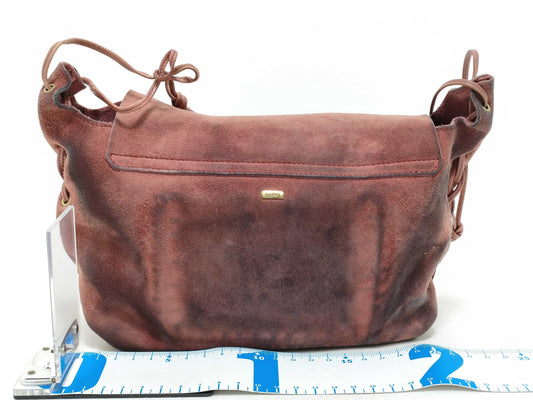 GUCCI Suede and Heart Shoulder Bag, Genuine Leather