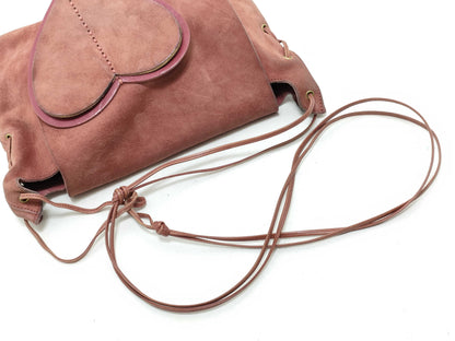 GUCCI Suede and Heart Shoulder Bag, Genuine Leather
