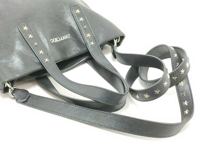JIMMY CHOO Sophia 2-way handbag, leather, studded, black tote bag