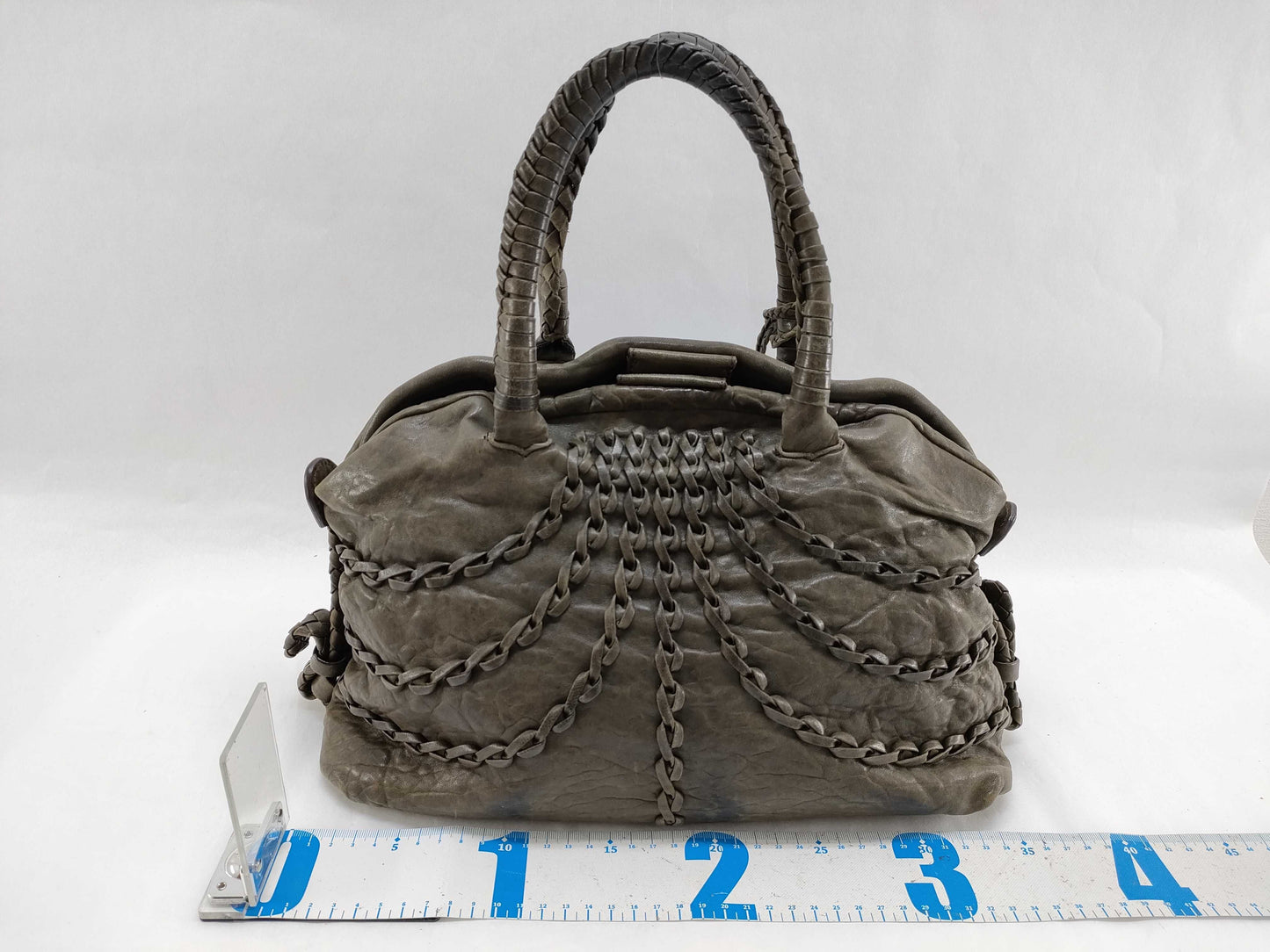 Falorni Boston Bag, Genuine Leather Braided Handbag