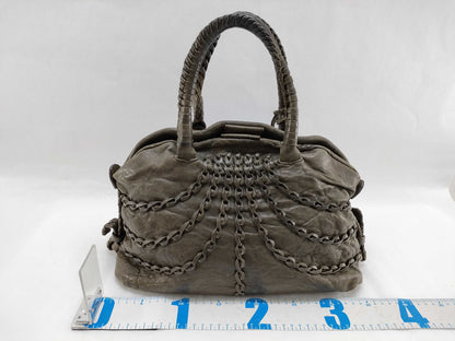 Falorni Boston Bag, Genuine Leather Braided Handbag