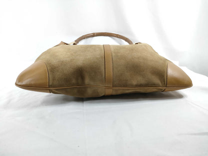 GUCCI Bamboo Jackie Suede Shoulder Bag