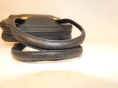 Yves Saint Laurent Logo Heart GP Hardware Leather Black Handbag