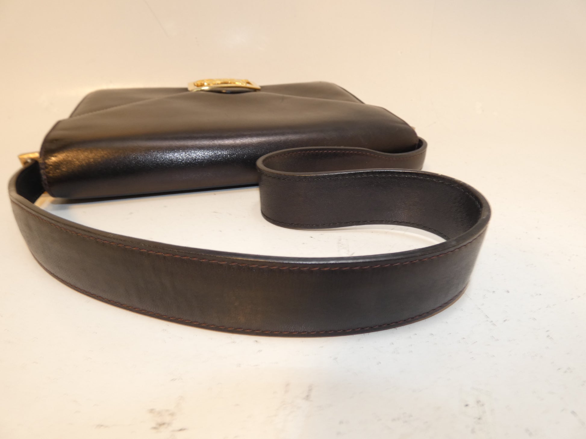 CELINE Carriage GP Leather Shoulder Bag