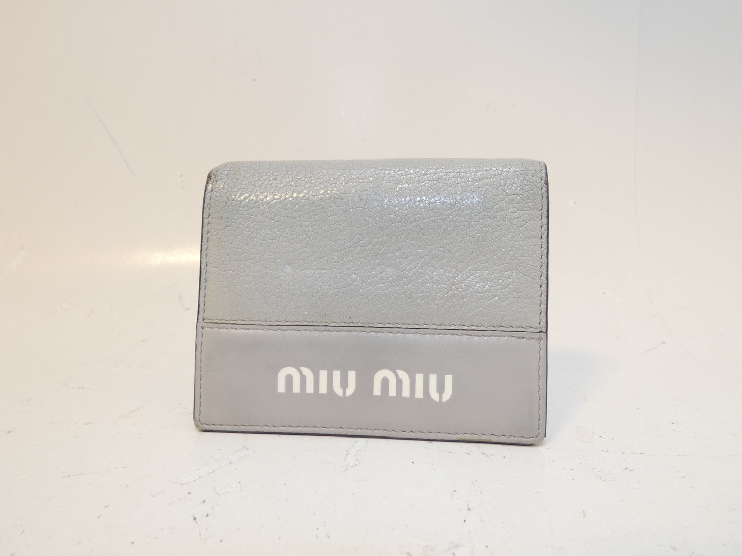 Miu Miu logo leather folding wallet