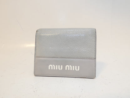 Miu Miu logo leather folding wallet