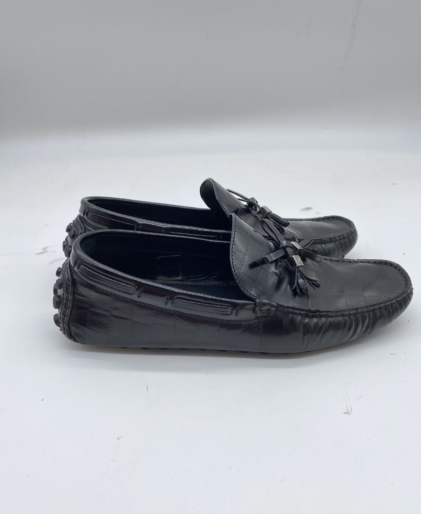 LOUIS VUITTON Damier Tassel FA1100 Driving Shoes Size 7 Loafers