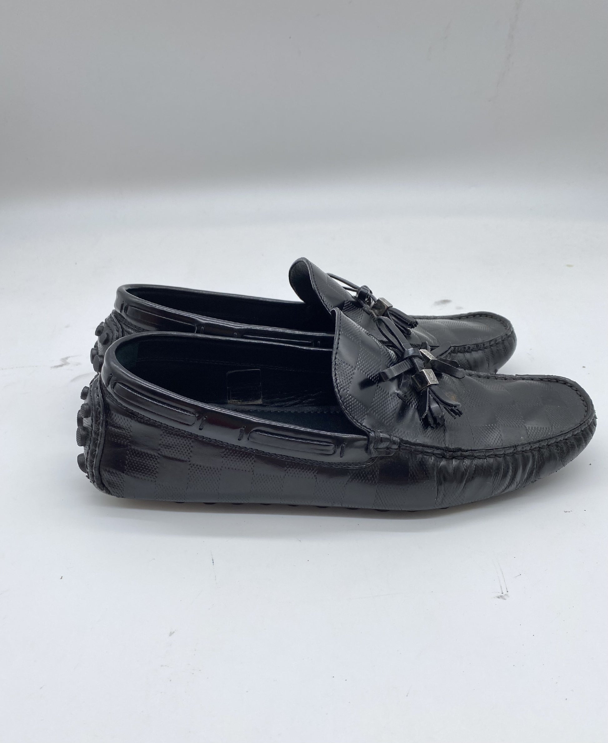 LOUIS VUITTON Damier Tassel FA1100 Driving Shoes Size 7 Loafers