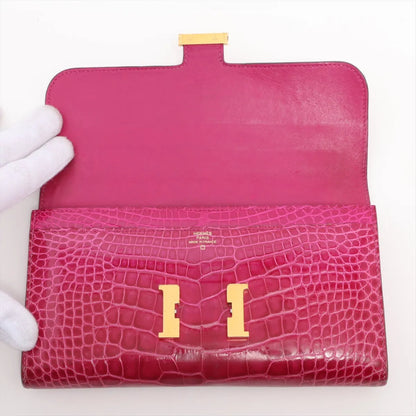 HERMES Constance Long Alligator Wallet with Gold Hardware C:2018 Bag