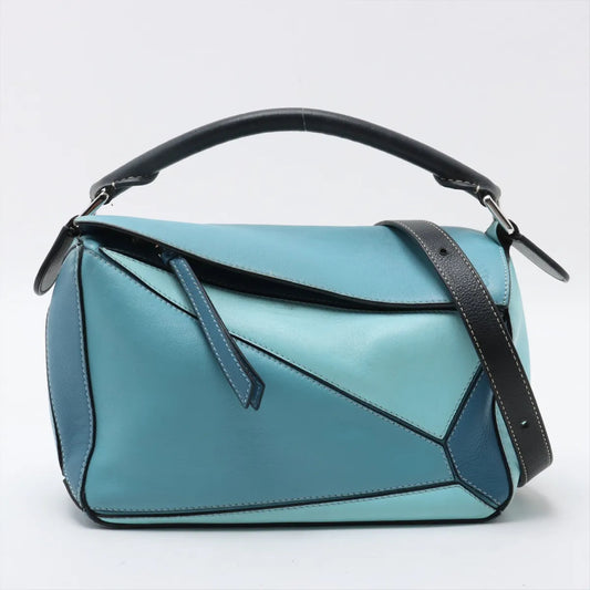LOEWE Puzzle Bag, Small Leather, 2-Way Handbag with Strap and Pouch, Shoulder Bag