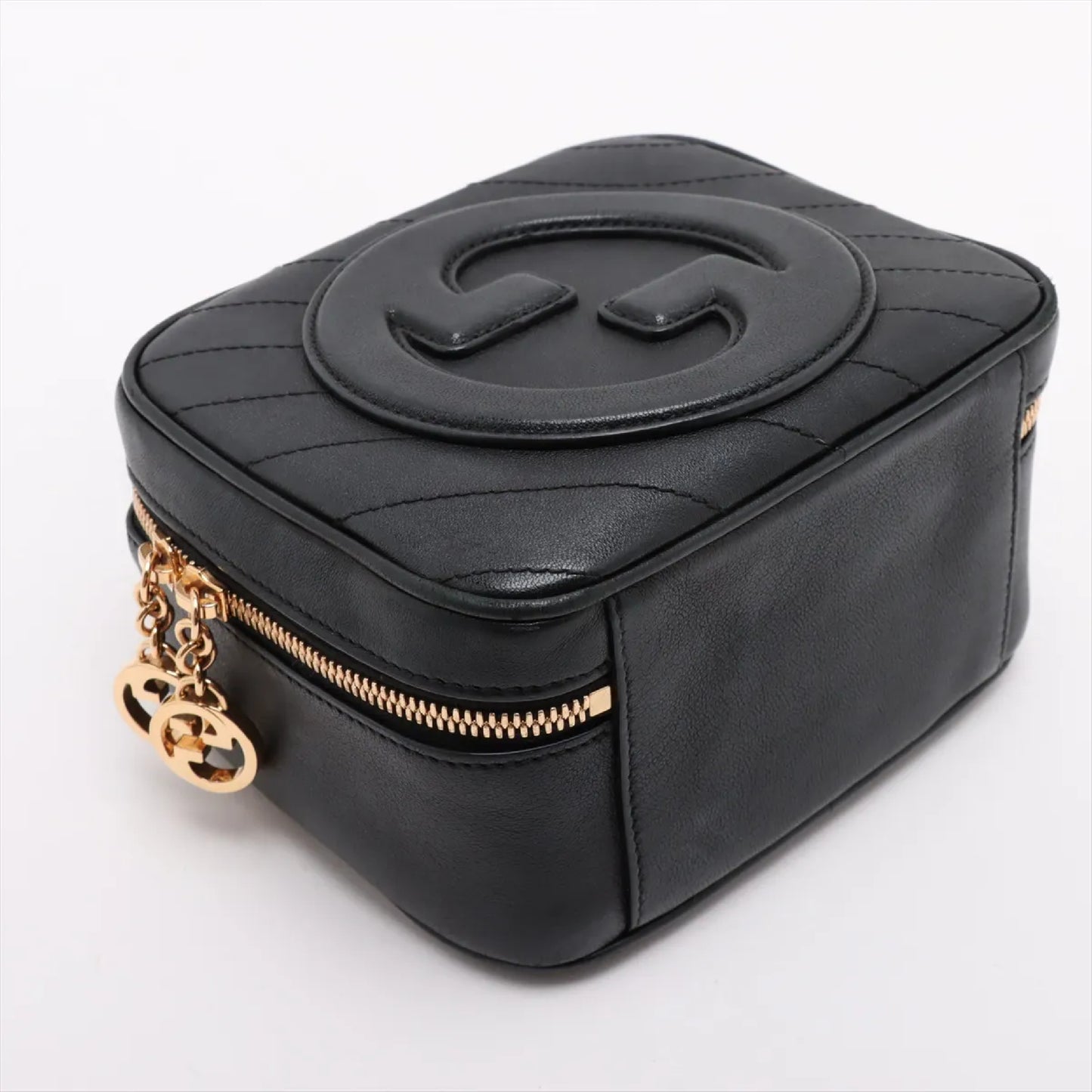 GUCCI Blondie Leather 2-Way Handbag, Black, 744434, Shoulder Bag