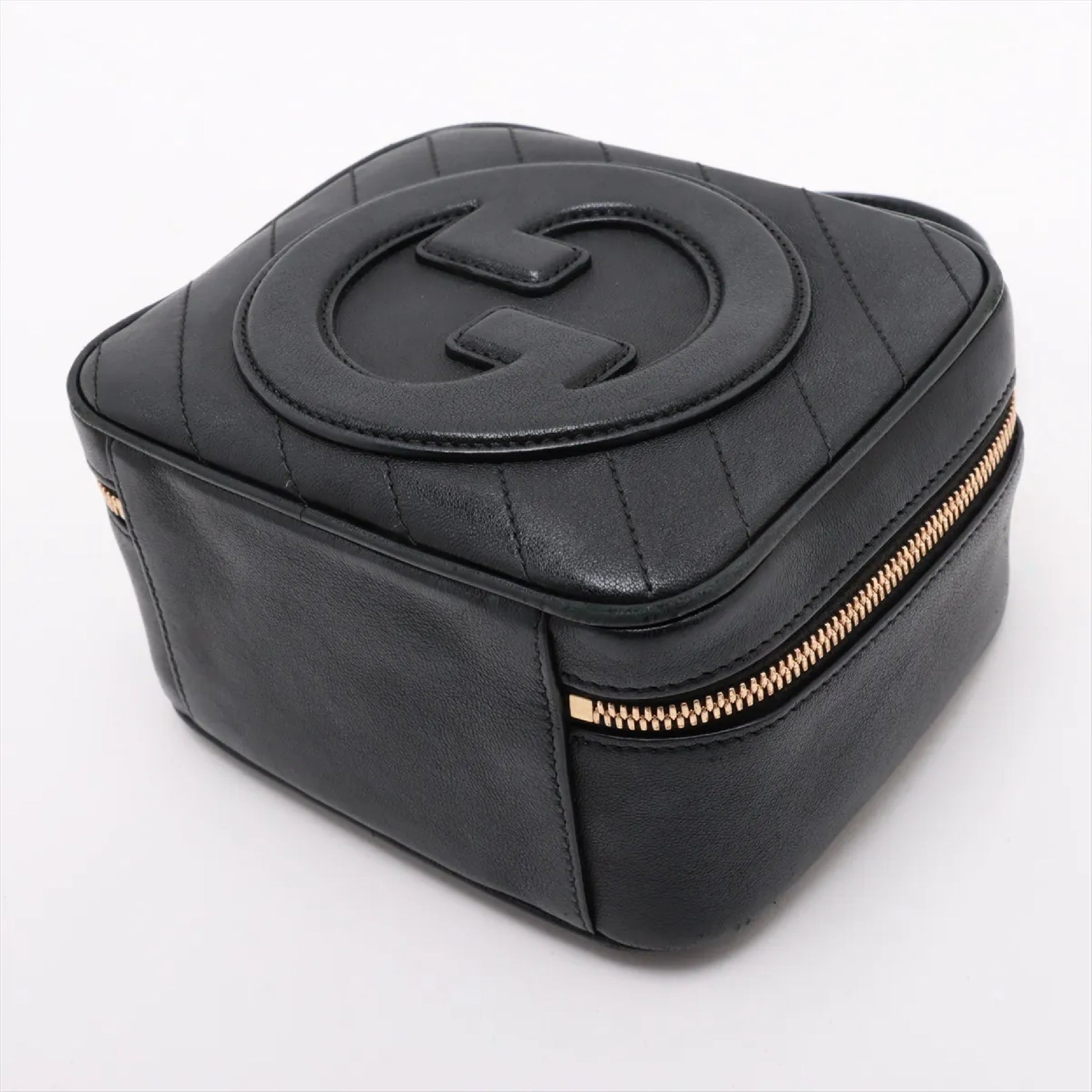 GUCCI Blondie Leather 2-Way Handbag, Black, 744434, Shoulder Bag