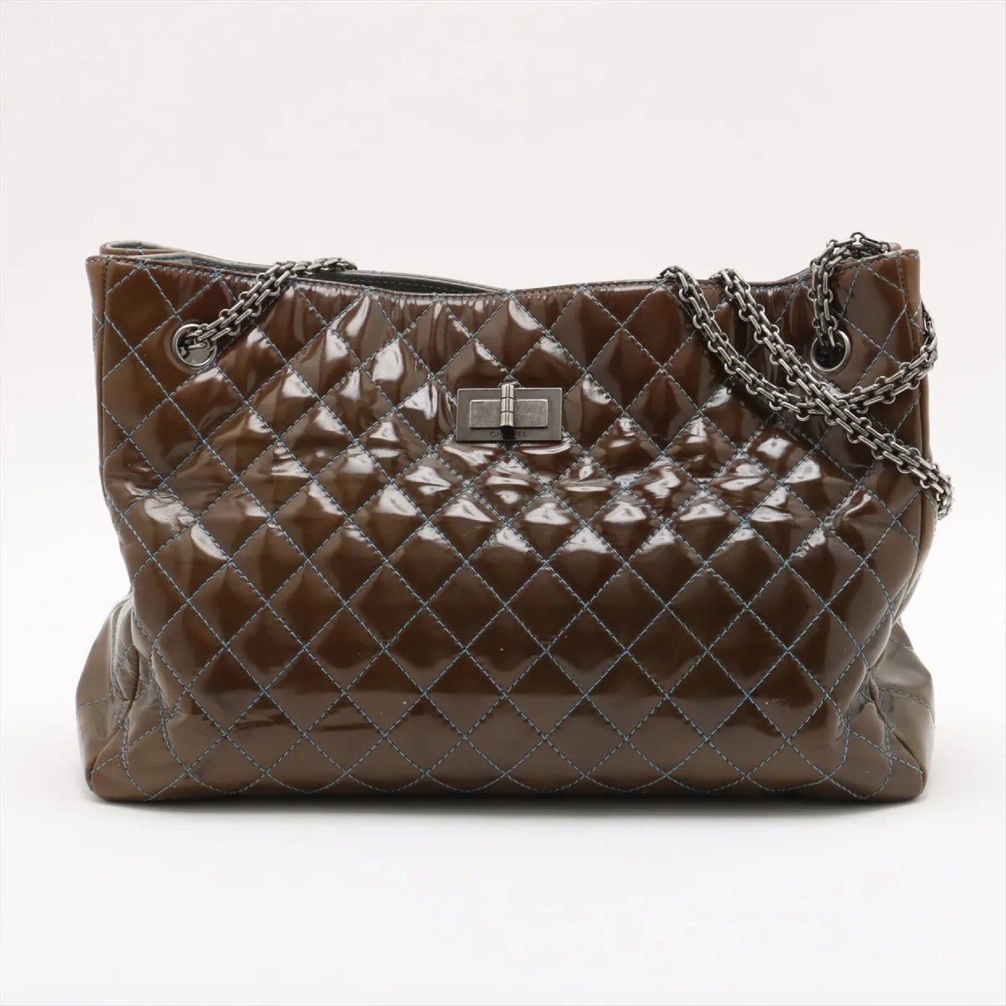 CHANEL Matelasse 2.55 Patent Leather Chain Tote Bag, 15 Series