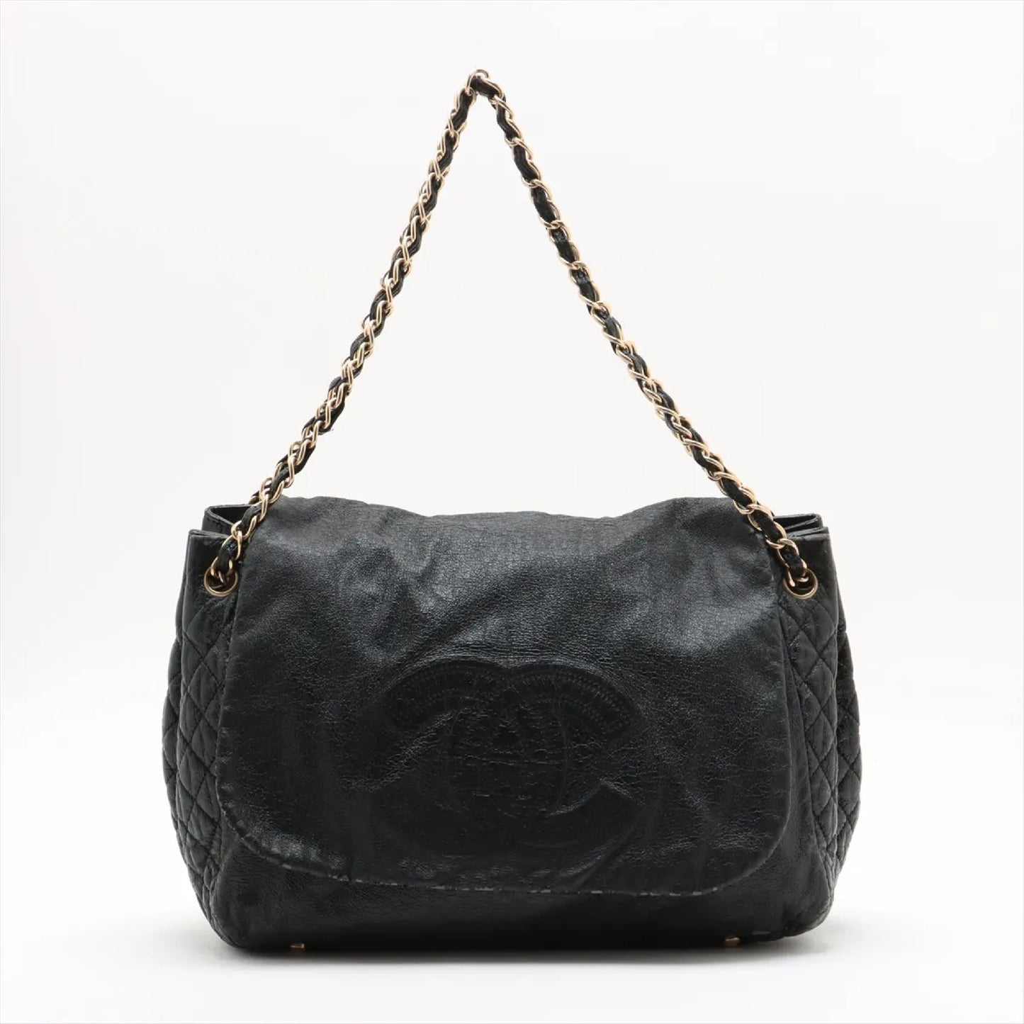 CHANEL Coco Mark Patent Leather Chain Shoulder Bag with Sticker and Card, No. 11, Dust Bag, Shoulder Bag