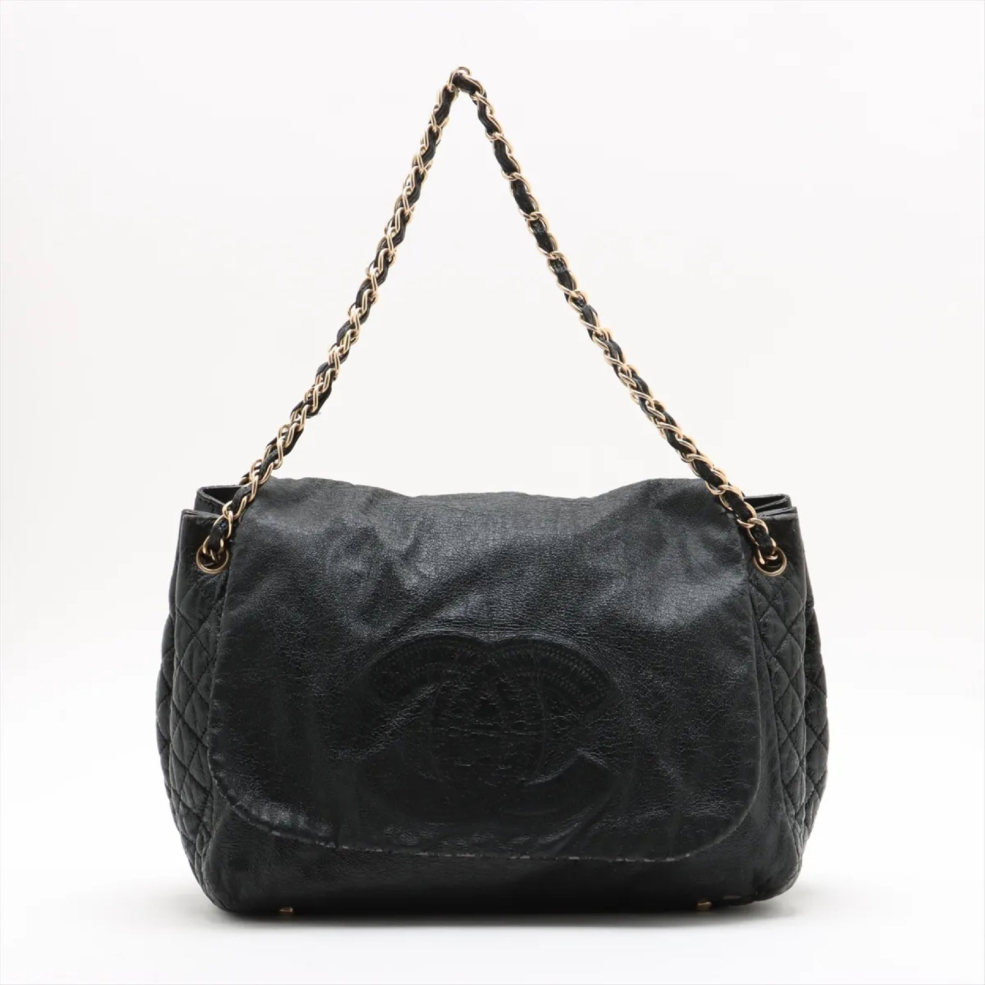 CHANEL Coco Mark Patent Leather Chain Shoulder Bag with Sticker and Card, No. 11, Dust Bag, Shoulder Bag