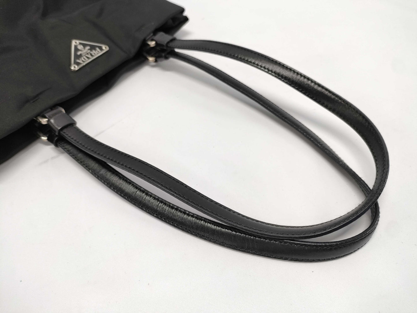 PRADA PRADA Nylon Prada Tote Bag Nylon Triangle Plate Tessuto Black Tote Bag Handbag