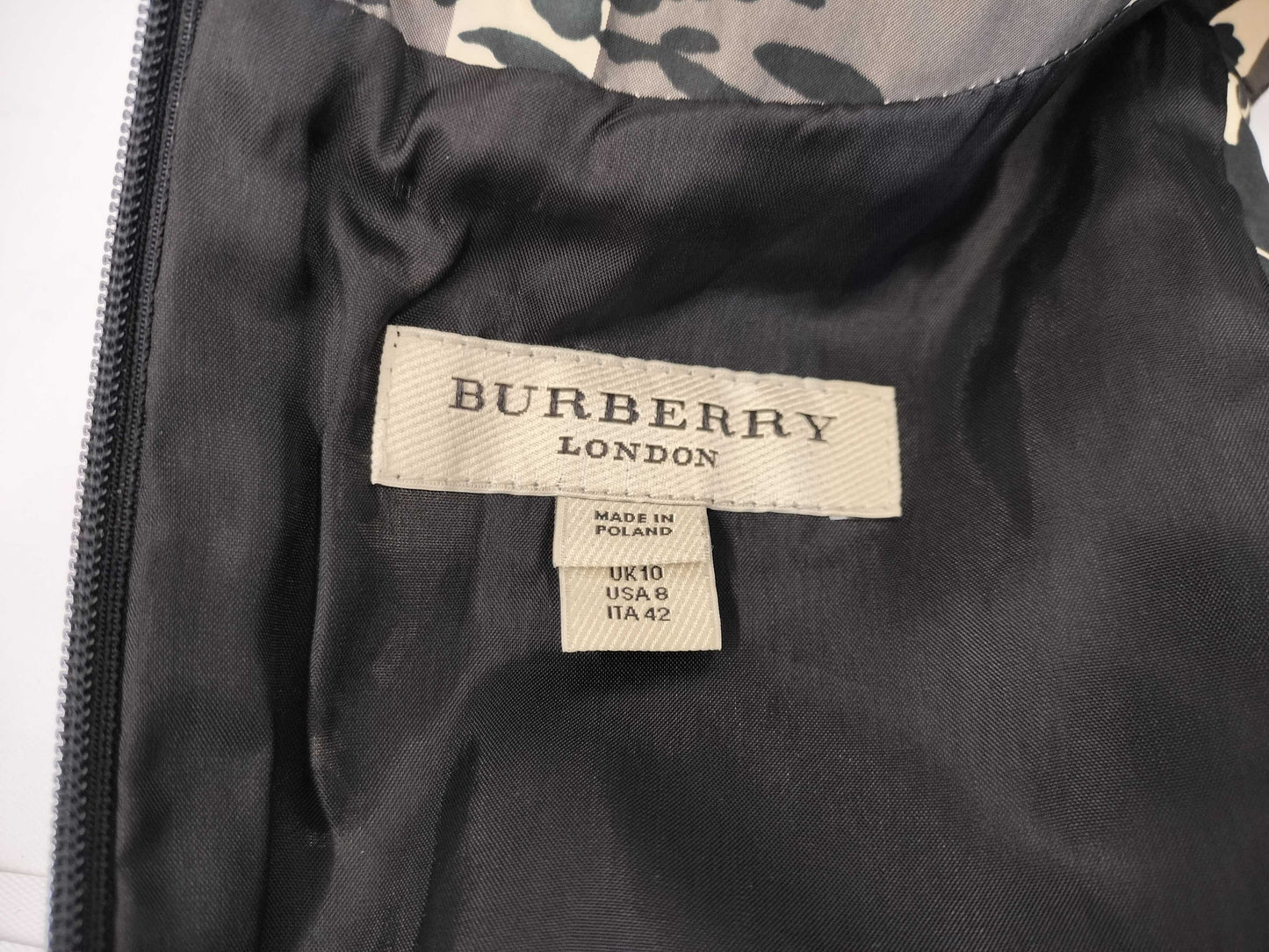 BURBERRY London Black Floral Dress, Plus Size UK10