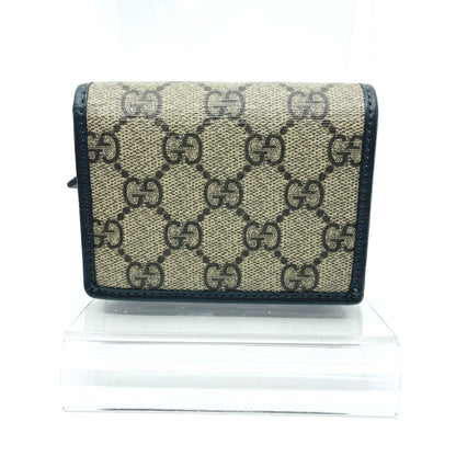 GUCCI GG Supreme Bi-fold Mini Wallet, Beige, 508757 Compact Wallet