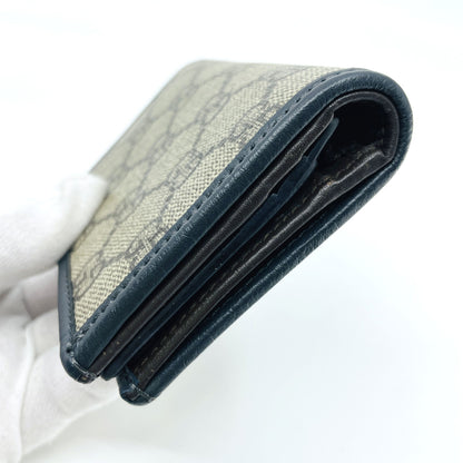 GUCCI GG Supreme Bi-fold Mini Wallet, Beige, 508757 Compact Wallet