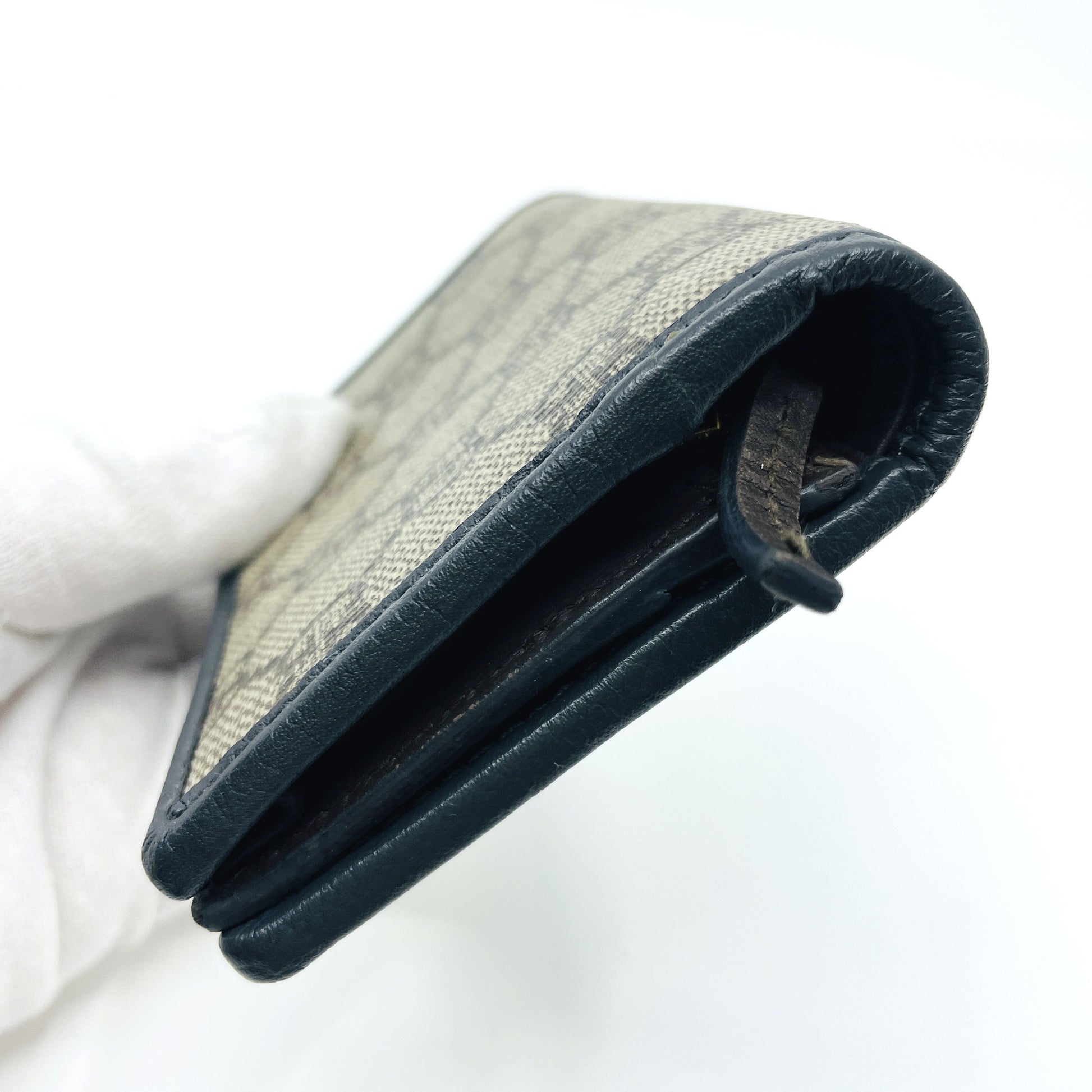 GUCCI GG Supreme Bi-fold Mini Wallet, Beige, 508757 Compact Wallet