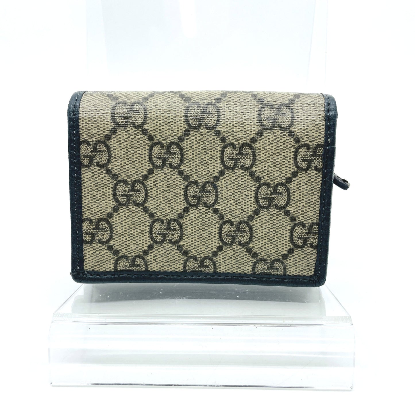 GUCCI GG Supreme Bi-fold Mini Wallet, Beige, 508757 Compact Wallet