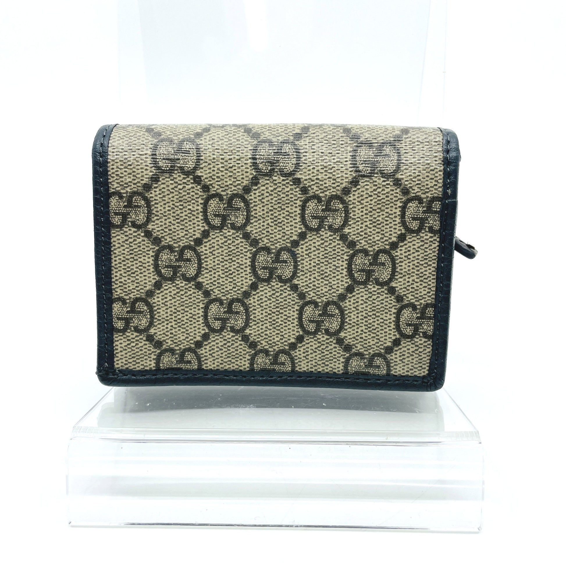 GUCCI GG Supreme Bi-fold Mini Wallet, Beige, 508757 Compact Wallet