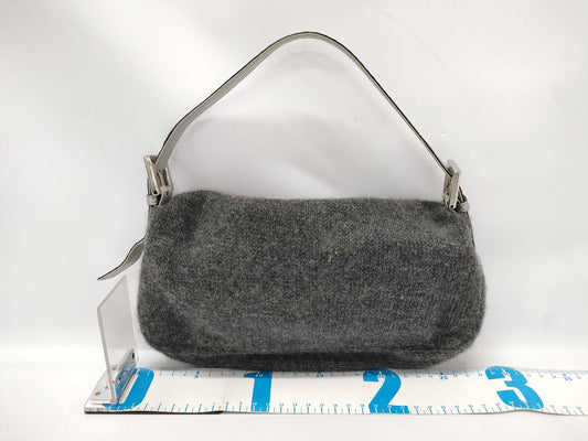 FENDI FENDI Knit Rhinestone Baguette Mamma Bucket Shoulder Bag