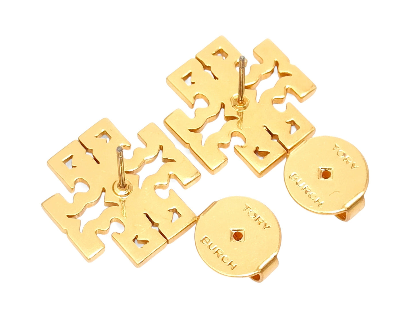 Tory Burch Gold-Colored Rhinestone Earrings, 6.6g