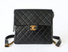 CHANEL Seal Matelasse Lambskin Chain Backpack Black