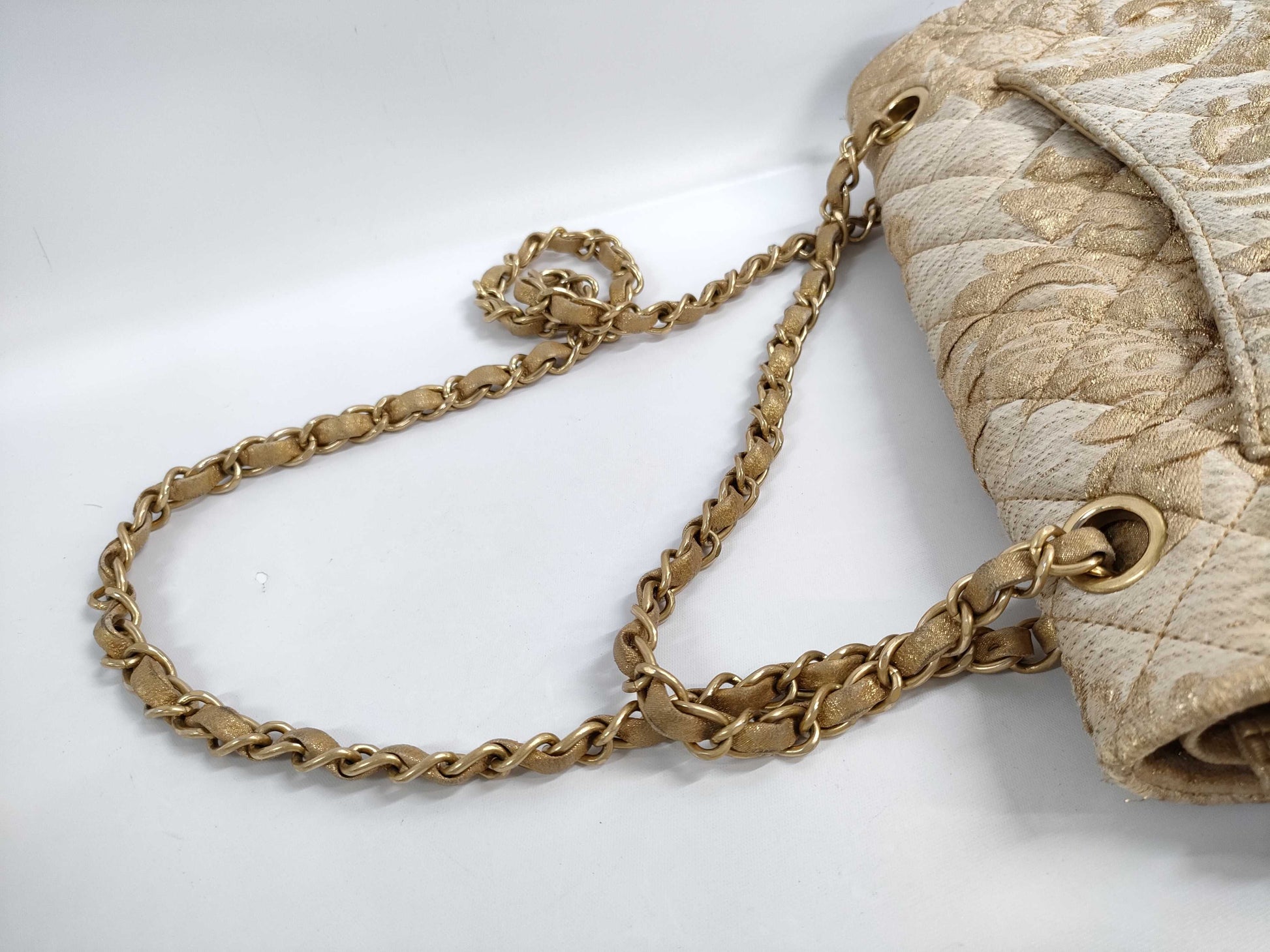 CHANEL Matelasse 25 Double Flap Jacquard Double Chain Gold Hardware Chain Shoulder Bag 17 Series