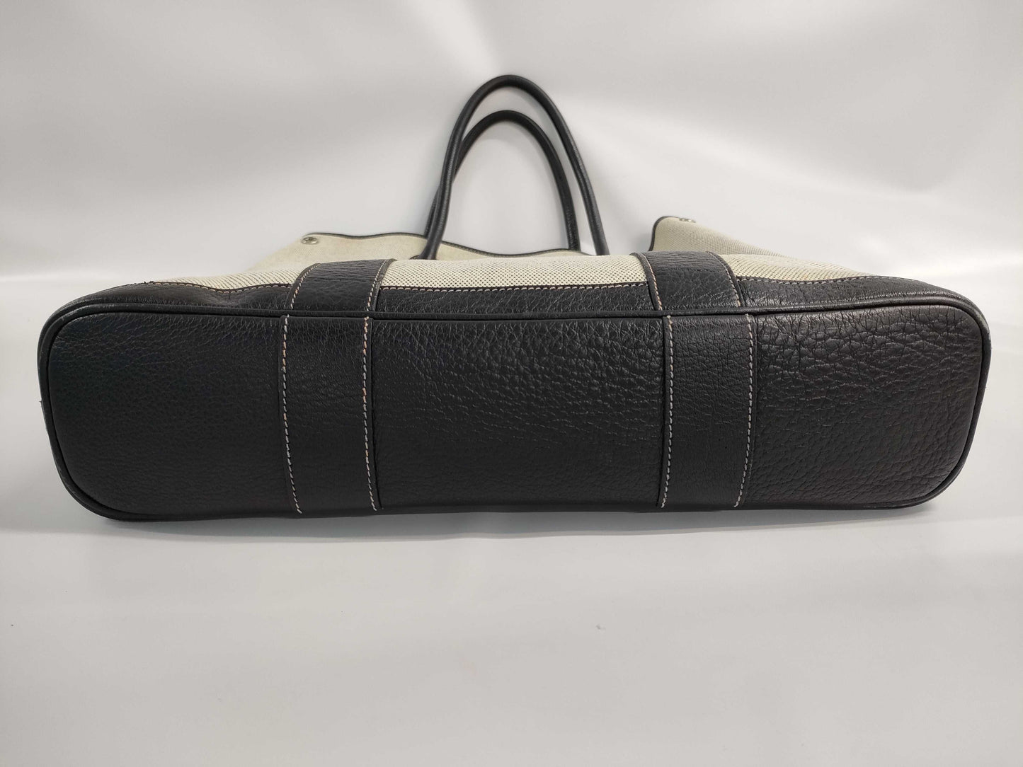 HERMES Garden File MM Toile H/Buffle Skipper Women's Tote Bag, Gray