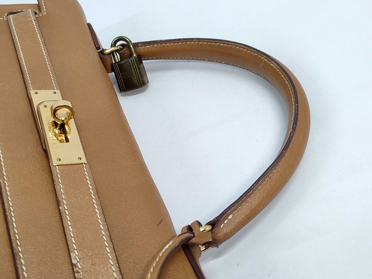 HERMES Kouchebel Kelly 32 Handbag with Two Keys and Cadena Cloth