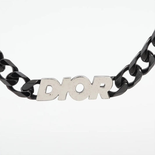 Dior Chain Link Necklace Metal Black Necklace
