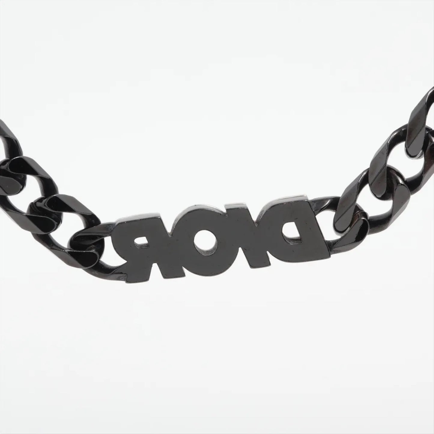 Dior Chain Link Necklace Metal Black Necklace