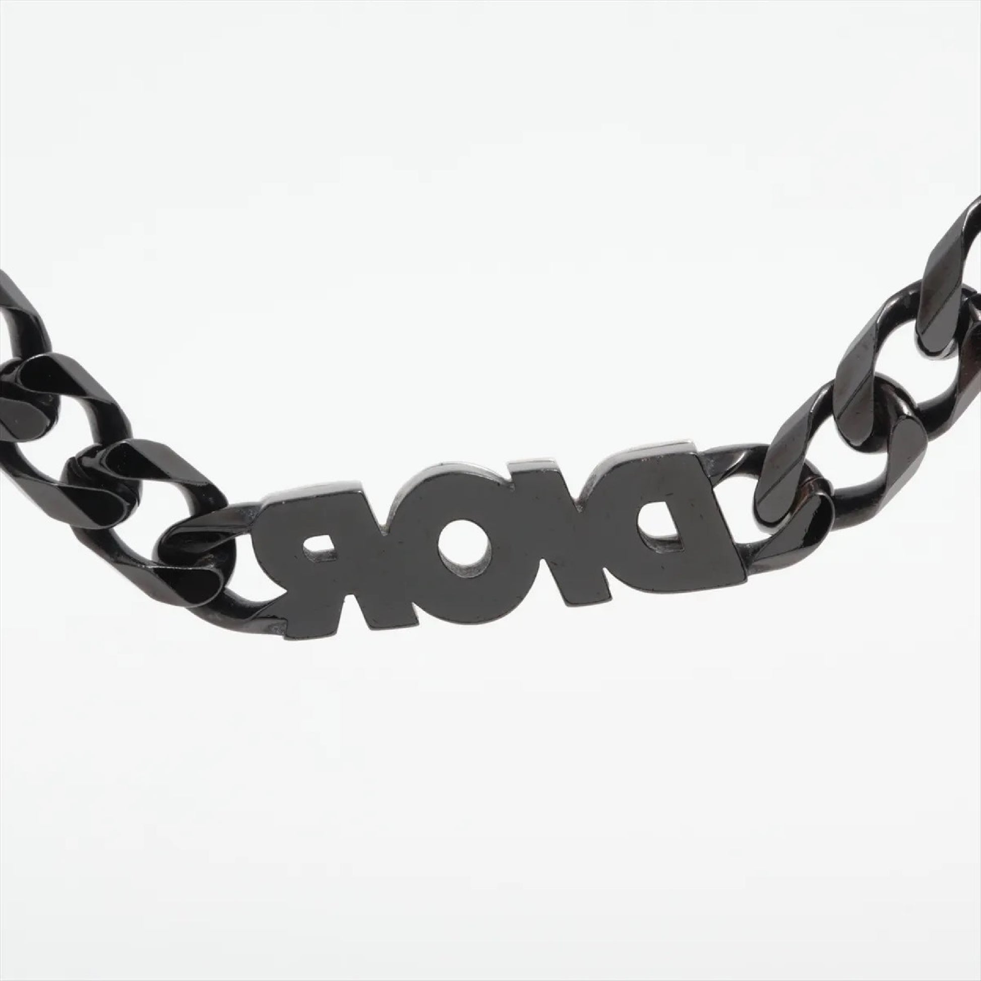 Dior Chain Link Necklace Metal Black Necklace