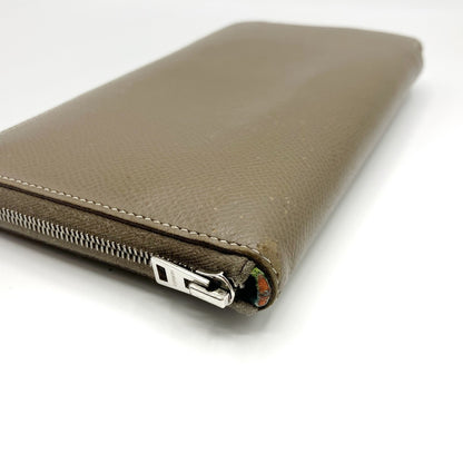 HERMES Azap Long Silk-in Long Wallet Etoupe Engraved D Wallet