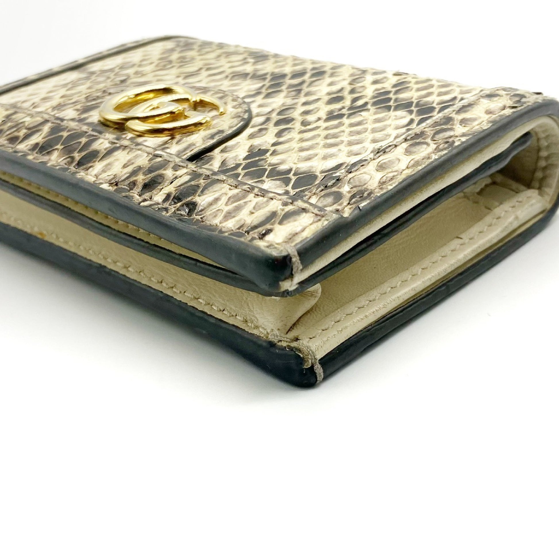 GUCCI Ophidia GG Marmont Python Bifold Wallet
