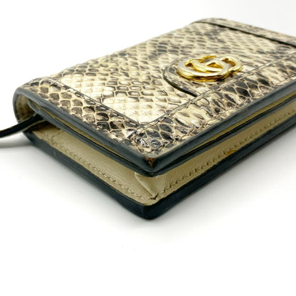 GUCCI Ophidia GG Marmont Python Bifold Wallet
