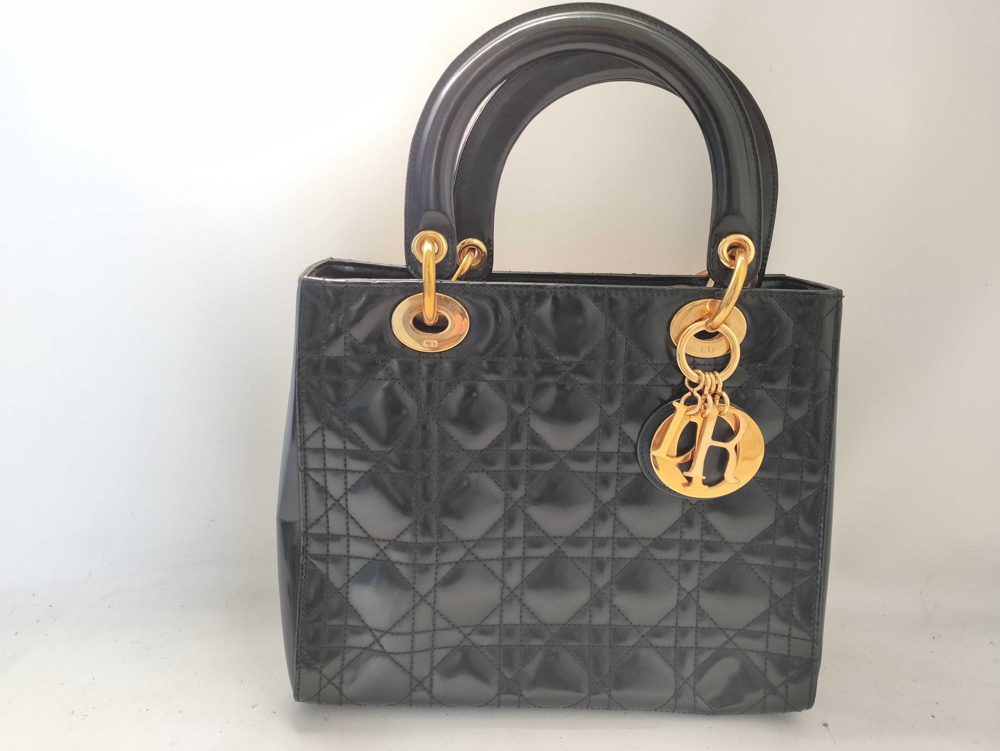 Dior Lady Dior Cannage Patent Handbag