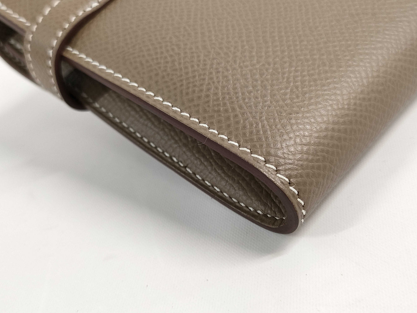 HERMES Kelly Wallet Etoupe D Stamp Wallet